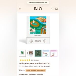 RIO Indiana Adventure Bucket List — White Box with Multicolor Card Art
